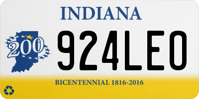 IN license plate 924LEO