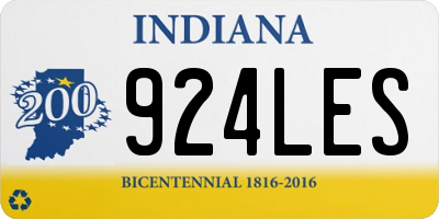 IN license plate 924LES