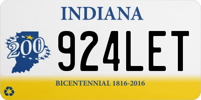 IN license plate 924LET