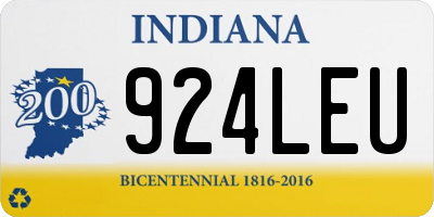 IN license plate 924LEU