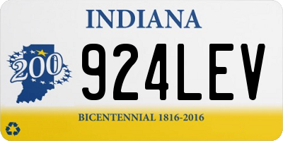 IN license plate 924LEV