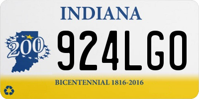 IN license plate 924LGO