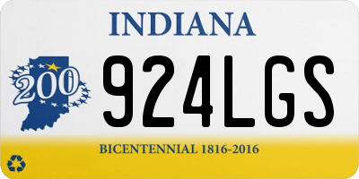 IN license plate 924LGS
