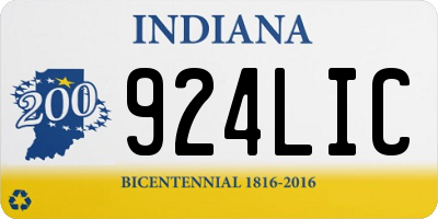 IN license plate 924LIC
