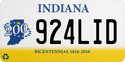 IN license plate 924LID