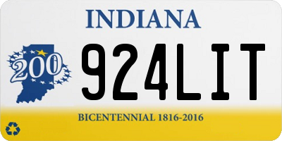 IN license plate 924LIT