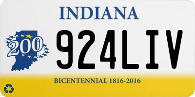 IN license plate 924LIV