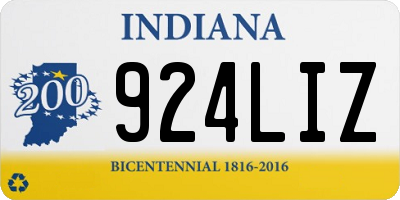 IN license plate 924LIZ