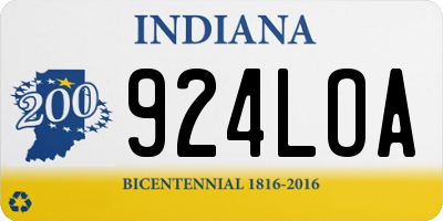 IN license plate 924LOA