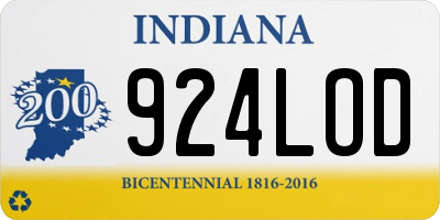 IN license plate 924LOD