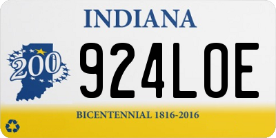 IN license plate 924LOE