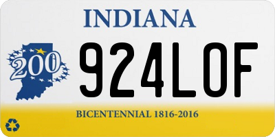 IN license plate 924LOF