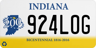 IN license plate 924LOG