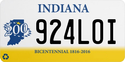IN license plate 924LOI