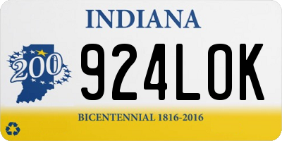 IN license plate 924LOK