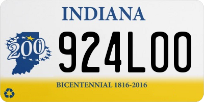 IN license plate 924LOO