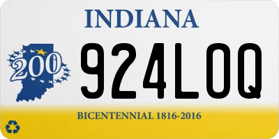 IN license plate 924LOQ