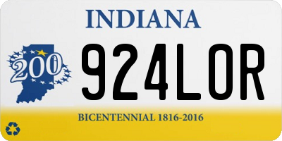 IN license plate 924LOR