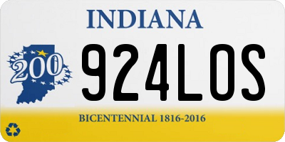 IN license plate 924LOS