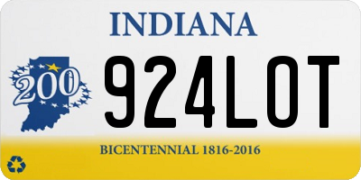 IN license plate 924LOT