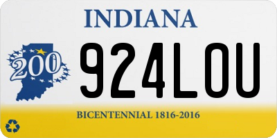 IN license plate 924LOU