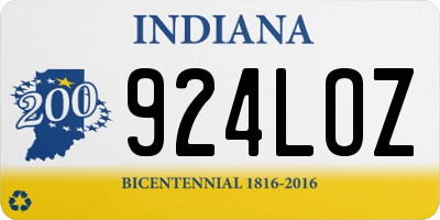 IN license plate 924LOZ