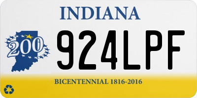 IN license plate 924LPF