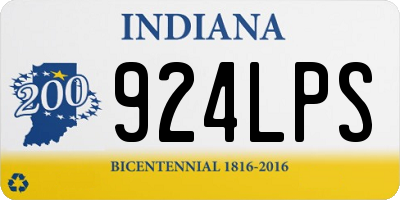 IN license plate 924LPS