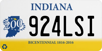 IN license plate 924LSI