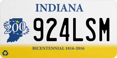 IN license plate 924LSM