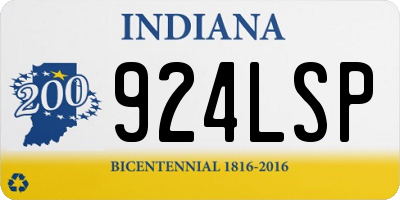 IN license plate 924LSP