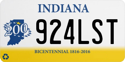 IN license plate 924LST