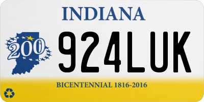 IN license plate 924LUK