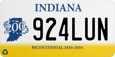 IN license plate 924LUN