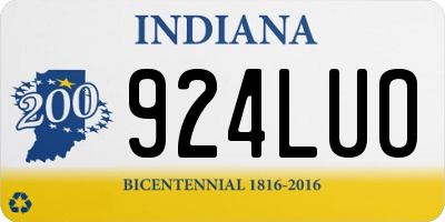 IN license plate 924LUO