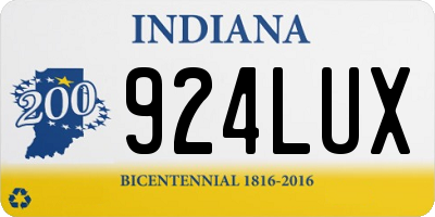 IN license plate 924LUX