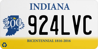 IN license plate 924LVC