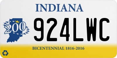 IN license plate 924LWC