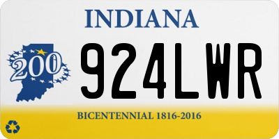IN license plate 924LWR