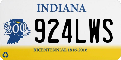 IN license plate 924LWS