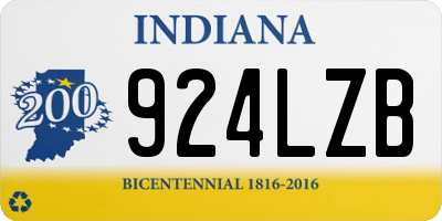 IN license plate 924LZB