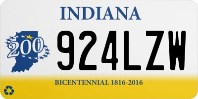 IN license plate 924LZW