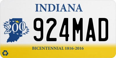 IN license plate 924MAD