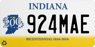 IN license plate 924MAE