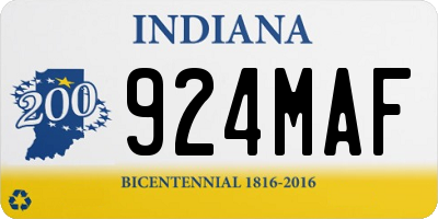 IN license plate 924MAF