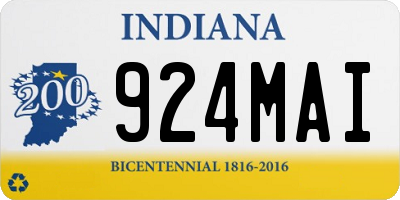 IN license plate 924MAI