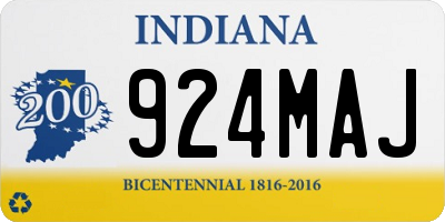 IN license plate 924MAJ