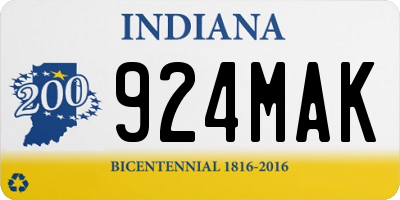 IN license plate 924MAK