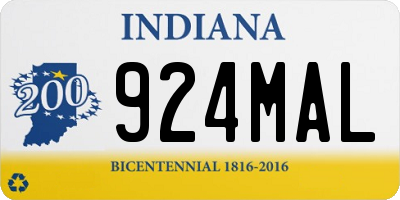 IN license plate 924MAL