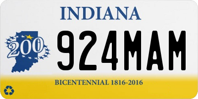 IN license plate 924MAM